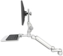 AccessMount™ Ultra 182 Arm with Paralink monitor mount desk mount, a 1" riser, a 12" flat keyboard tray, and an 6" arm