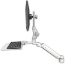 AccessMount™ Ultra 182 Arm with Paralink monitor mount desk mount, a 1" riser, and a 12" flat keyboard tray