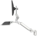 AccessMount™ Ultra 182 Arm with Paralink monitor mount desk mount, a 3" riser, a 12" keyboard tray, and an 6" arm