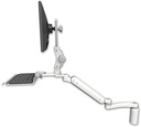 AccessMount™ Ultra 182 Arm with Paralink monitor mount desk mount, a 5" riser, a 12" keyboard tray, and an 11" arm