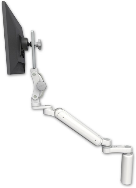 AccessMount™ Ultra 182 Arm with Paralink monitor mount desk mount, a 7.5" riser, and an 6" arm
