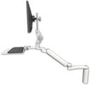 AccessMount™ Ultra 182 Arm with Paralink monitor mount desk mount, a 7.5" riser, a 12" flat keyboard tray, and an 11" arm