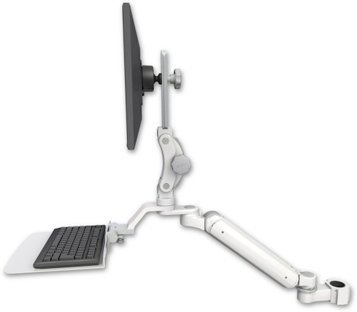 AccessMount™ Ultra 182 Arm with Paralink monitor mount mount for a 1.75" pole and a 12" flat keyboard tray