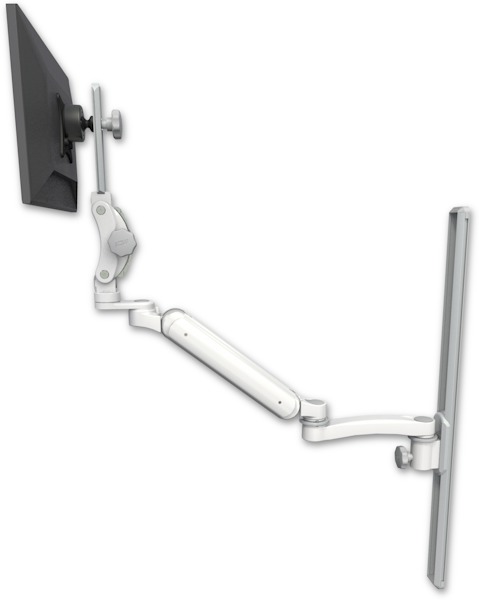 AccessMount™ Ultra 182 Heavy Duty Arm with Paralink monitor mount mount on a 36" wall track slider and an 11" arm