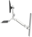 AccessMount™ Ultra 182 Heavy Duty Arm with Paralink monitor mount mount on a 36" wall track slider, a 12" keyboard tray, and an 6" arm