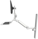 AccessMount™ Ultra 182 Heavy Duty Arm with Paralink monitor mount mount on a 36" wall track slider, a 12" flat keyboard tray, and an 11" arm