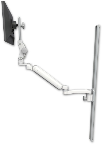 AccessMount™ Ultra 182 Heavy Duty Arm with Paralink monitor mount mount on a 50" wall track slider and an 11" arm