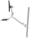 AccessMount™ Ultra 182 Heavy Duty Arm with Paralink monitor mount mount on a 50" wall track slider, a 12" keyboard tray, and an 6" arm