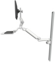 AccessMount™ Ultra 182 Heavy Duty Arm with Paralink monitor mount mount on a 50" wall track slider, a 12" flat keyboard tray, and an 11" arm