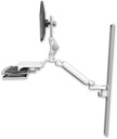 AccessMount™ Ultra 182 Heavy Duty Arm with Paralink monitor mount mount on a 50" wall track slider, a work surface tray and slide-out keyboard tray, and an 6" arm