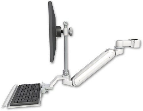 AccessMount™ Inverted Ultra 182 Arm with EV710 monitor mount mount for a 1.5" pole and a 12" keyboard tray