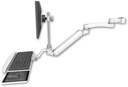 AccessMount™ Inverted Ultra 182 Arm with EV710 monitor mount mount for a 1.5" pole, a wrist-rest keyboard tray, and an 11" arm