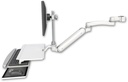 AccessMount™ Inverted Ultra 182 Arm with EV710 monitor mount mount for a 1.5" pole, a work surface tray and slide-out keyboard tray, and an 11" arm