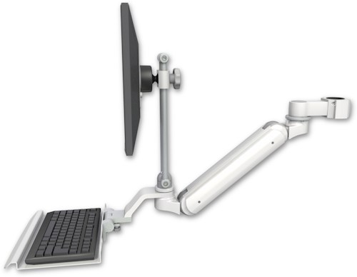 AccessMount™ Inverted Ultra 182 Arm with EV710 monitor mount mount for a 1.75" pole and a 12" keyboard tray