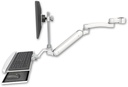 AccessMount™ Inverted Ultra 182 Arm with EV710 monitor mount mount for a 1.75" pole, a wrist-rest keyboard tray, and an 11" arm