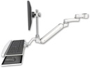 AccessMount™ Inverted Ultra 182 Arm with EV710 monitor mount mount for a 1.75" pole, a wrist-rest keyboard tray, and an 6" arm