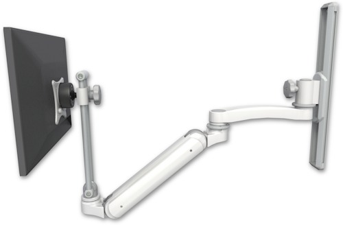 AccessMount™ Inverted Ultra 182 Arm with EV710 monitor mount mount on a 19" wall track slider and an 11" arm