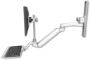 AccessMount™ Inverted Ultra 182 Arm with EV710 monitor mount mount on a 19" wall track slider, a 12" keyboard tray, and an 11" arm