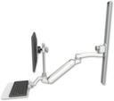 AccessMount™ Inverted Ultra 182 Arm with EV710 monitor mount mount on a 36" wall track slider, a 12" flat keyboard tray, and an 11" arm