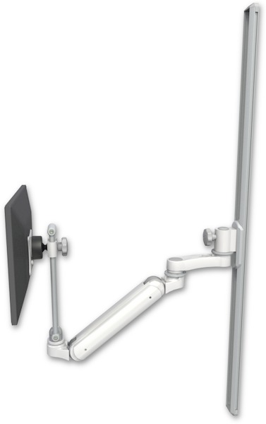 AccessMount™ Inverted Ultra 182 Arm with EV710 monitor mount mount on a 50" wall track slider and an 6" arm