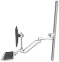 AccessMount™ Inverted Ultra 182 Arm with EV710 monitor mount mount on a 50" wall track slider, a 12" keyboard tray, and an 11" arm