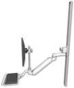 AccessMount™ Inverted Ultra 182 Arm with EV710 monitor mount mount on a 50" wall track slider, a 12" keyboard tray, and an 6" arm