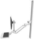AccessMount™ Inverted Ultra 182 Arm with EV710 monitor mount mount on a 50" wall track slider, a 12" flat keyboard tray, and an 6" arm