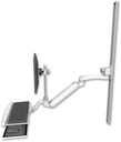 AccessMount™ Inverted Ultra 182 Arm with EV710 monitor mount mount on a 50" wall track slider, a wrist-rest keyboard tray, and an 11" arm