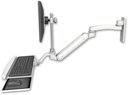 AccessMount™ Inverted Ultra 182 Arm with EV710 monitor mount wall mount, a wrist-rest keyboard tray, and an 11" arm