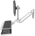 AccessMount™ Inverted Ultra 182 Arm with EV710 monitor mount wall mount and a wrist-rest keyboard tray