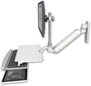 AccessMount™ Inverted Ultra 182 Arm with EV710 monitor mount wall mount and a work surface tray and slide-out keyboard tray
