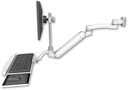 AccessMount™ Inverted Ultra 182 Arm with EV710 monitor mount 3.5" wall mount, a wrist-rest keyboard tray, and an 11" arm