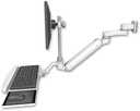 AccessMount™ Inverted Ultra 182 Arm with EV710 monitor mount 3.5" wall mount, a wrist-rest keyboard tray, and an 6" arm