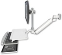 AccessMount™ Inverted Ultra 182 Arm with EV710 monitor mount 3.5" wall mount and a work surface tray and slide-out keyboard tray