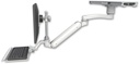 AccessMount™ Inverted Ultra 182 Arm with short EV710 monitor mount mount on a ProSlide 28" track slider, a 1" riser, a 12" keyboard tray, and an 11" arm