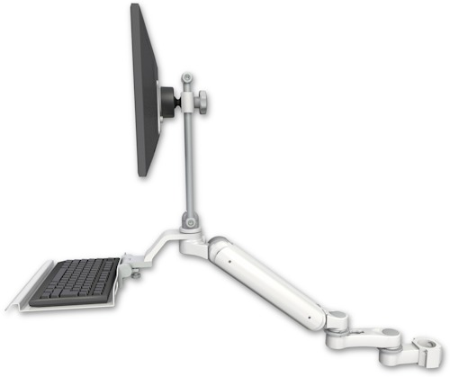 AccessMount™ Ultra 182 Heavy Duty Arm with EV710 monitor mount mount for a 2" pole, a 12" keyboard tray, and an 6" arm