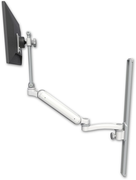 AccessMount™ Ultra 182 Heavy Duty Arm with EV710 monitor mount mount on a 36" wall track slider and an 11" arm
