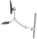 AccessMount™ Ultra 182 Heavy Duty Arm with EV710 monitor mount mount on a 36" wall track slider, a 12" keyboard tray, and an 11" arm