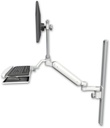 AccessMount™ Ultra 182 Heavy Duty Arm with EV710 monitor mount mount on a 36" wall track slider, a wrist-rest keyboard tray, and an 6" arm