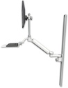 AccessMount™ Ultra 182 Heavy Duty Arm with EV710 monitor mount mount on a 50" wall track slider, a 12" flat keyboard tray, and an 6" arm