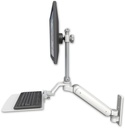 AccessMount™ Ultra 182 Heavy Duty Arm with EV710 monitor mount wall mount and a 12" flat keyboard tray