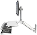 AccessMount™ Ultra 182 Heavy Duty Arm with EV710 monitor mount wall mount and a work surface tray and slide-out keyboard tray
