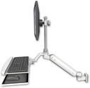 AccessMount™ Ultra 182 Heavy Duty Arm with EV710 monitor mount 3.5" wall mount and a wrist-rest keyboard tray