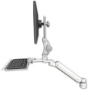 AccessMount™ Ultra 182 Heavy Duty Arm with Paralink monitor mount desk mount, a 1" riser, and a 12" keyboard tray