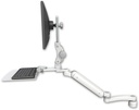 AccessMount™ Ultra 182 Heavy Duty Arm with Paralink monitor mount desk mount, a 1" riser, a 12" flat keyboard tray, and an 11" arm