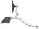 AccessMount™ Ultra 182 Heavy Duty Arm with Paralink monitor mount desk mount, a 1" riser, a wrist-rest keyboard tray, and an 11" arm