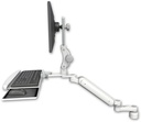 AccessMount™ Ultra 182 Heavy Duty Arm with Paralink monitor mount desk mount, a 1" riser, a wrist-rest keyboard tray, and an 6" arm