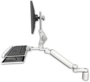 AccessMount™ Ultra 182 Heavy Duty Arm with Paralink monitor mount desk mount, a 3" riser, a wrist-rest keyboard tray, and an 6" arm
