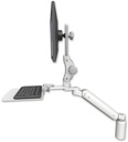 AccessMount™ Ultra 182 Heavy Duty Arm with Paralink monitor mount desk mount, a 5" riser, and a 12" flat keyboard tray