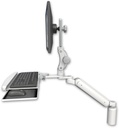 AccessMount™ Ultra 182 Heavy Duty Arm with Paralink monitor mount desk mount, a 5" riser, and a wrist-rest keyboard tray